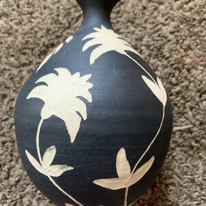 Carved Ceramic Round Bud Vase